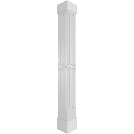 Ekena Millwork Craftsman Classic Square Non-Tapered Zion Fretwork Column w/ Standard Capital & Standard Base CC1209ENZINCSCS